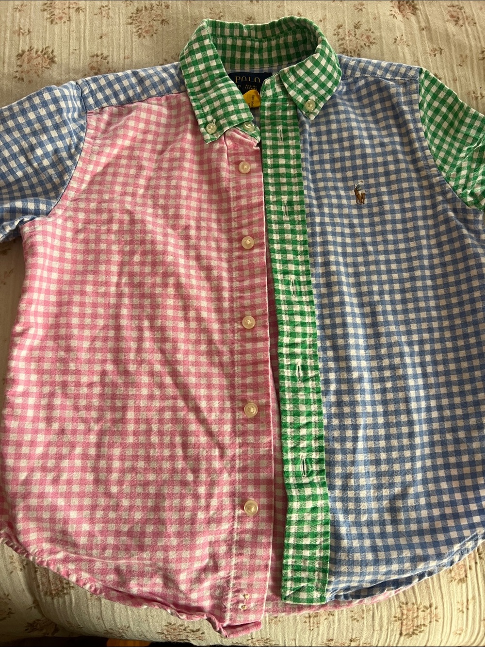 Polo by Ralph Lauren Kids Pink, Blue & Green Gingham Button-Down Shirt